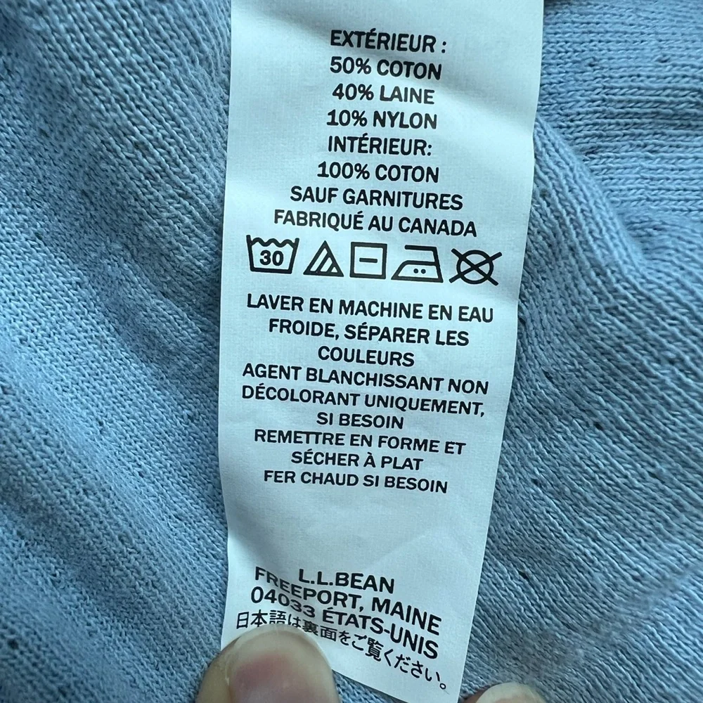 L.L. Bean Heather Blue Long Sleeve Henley Thermal Men’s Shirt size Large - Picture 5 of 12